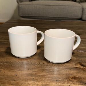 POTTERY BARN MASON STONEWARE SET OF 2 COFFEE/TEA MUGS/CUPS